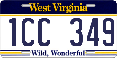 WV license plate 1CC349