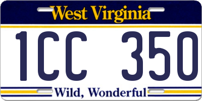 WV license plate 1CC350