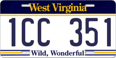 WV license plate 1CC351