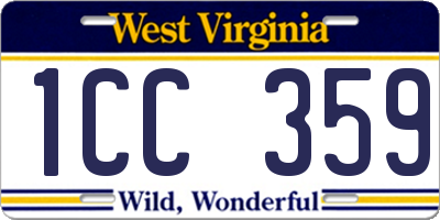 WV license plate 1CC359