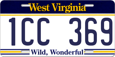 WV license plate 1CC369
