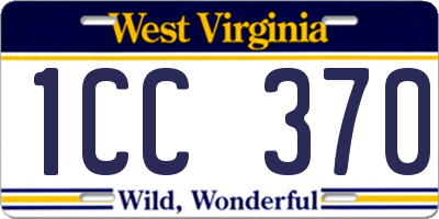 WV license plate 1CC370
