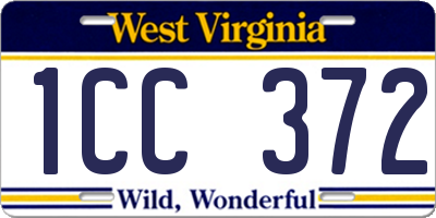 WV license plate 1CC372