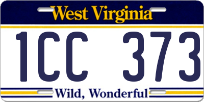 WV license plate 1CC373