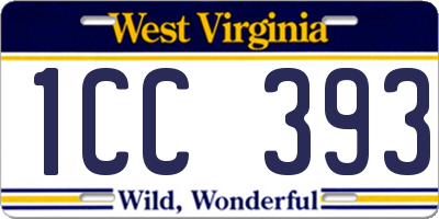 WV license plate 1CC393