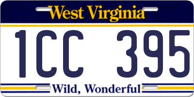WV license plate 1CC395