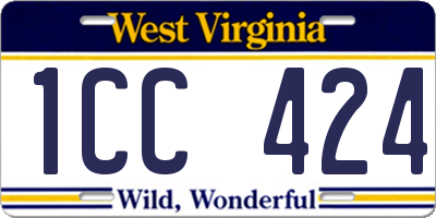 WV license plate 1CC424