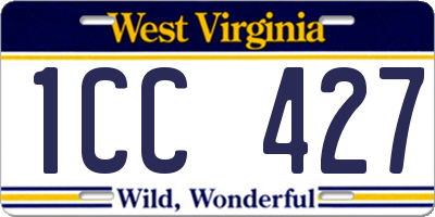 WV license plate 1CC427