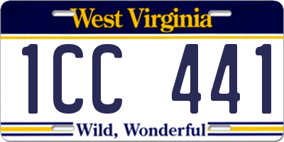 WV license plate 1CC441