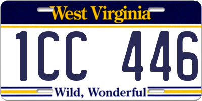 WV license plate 1CC446