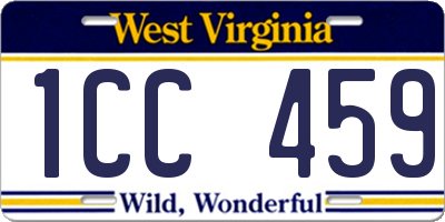 WV license plate 1CC459