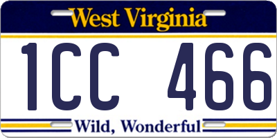 WV license plate 1CC466