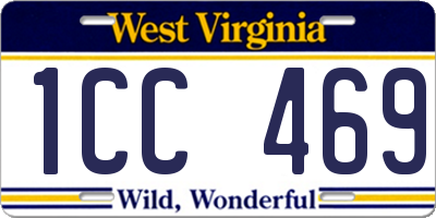 WV license plate 1CC469