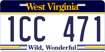 WV license plate 1CC471