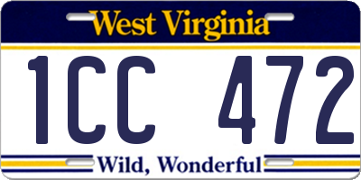 WV license plate 1CC472