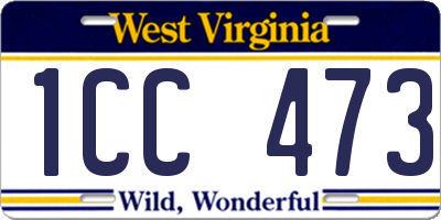 WV license plate 1CC473