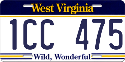 WV license plate 1CC475