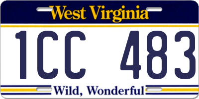 WV license plate 1CC483