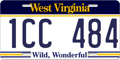 WV license plate 1CC484