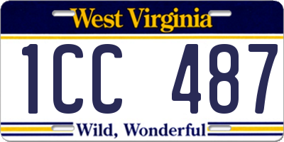 WV license plate 1CC487