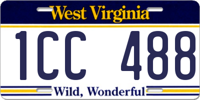 WV license plate 1CC488