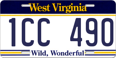 WV license plate 1CC490