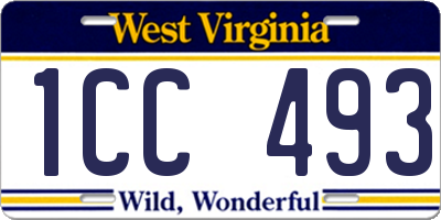 WV license plate 1CC493