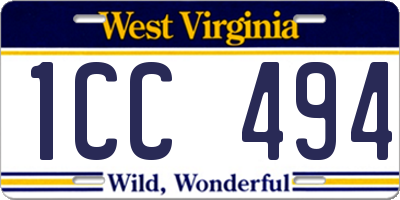 WV license plate 1CC494