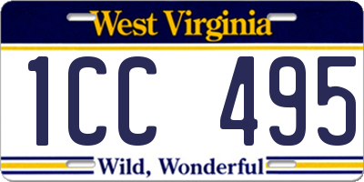 WV license plate 1CC495