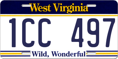 WV license plate 1CC497