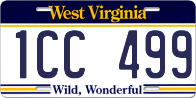 WV license plate 1CC499