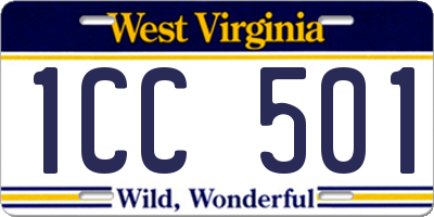 WV license plate 1CC501