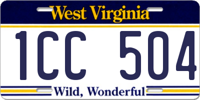 WV license plate 1CC504
