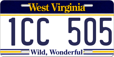 WV license plate 1CC505