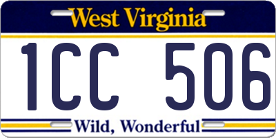 WV license plate 1CC506