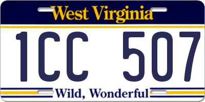 WV license plate 1CC507