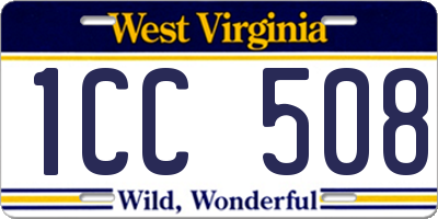 WV license plate 1CC508