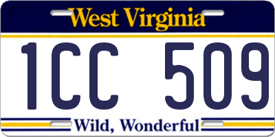 WV license plate 1CC509