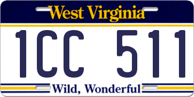 WV license plate 1CC511