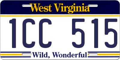 WV license plate 1CC515