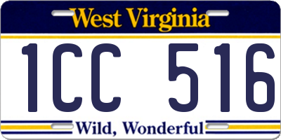 WV license plate 1CC516