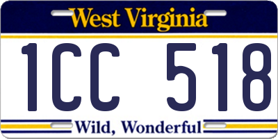 WV license plate 1CC518