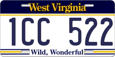 WV license plate 1CC522