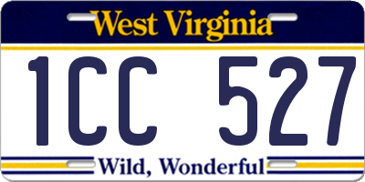 WV license plate 1CC527