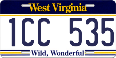 WV license plate 1CC535