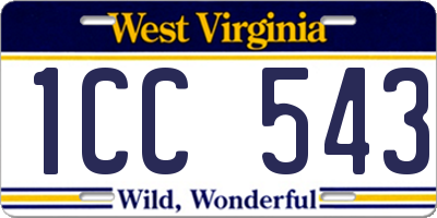 WV license plate 1CC543