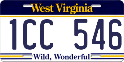 WV license plate 1CC546