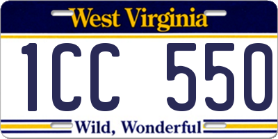 WV license plate 1CC550