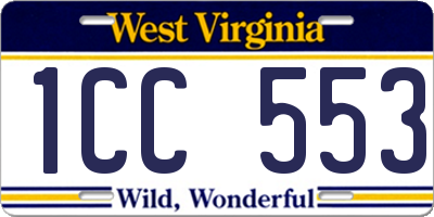 WV license plate 1CC553