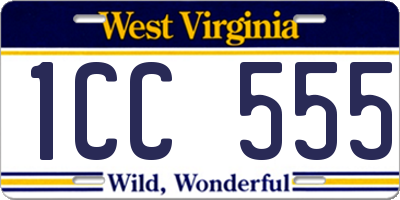 WV license plate 1CC555